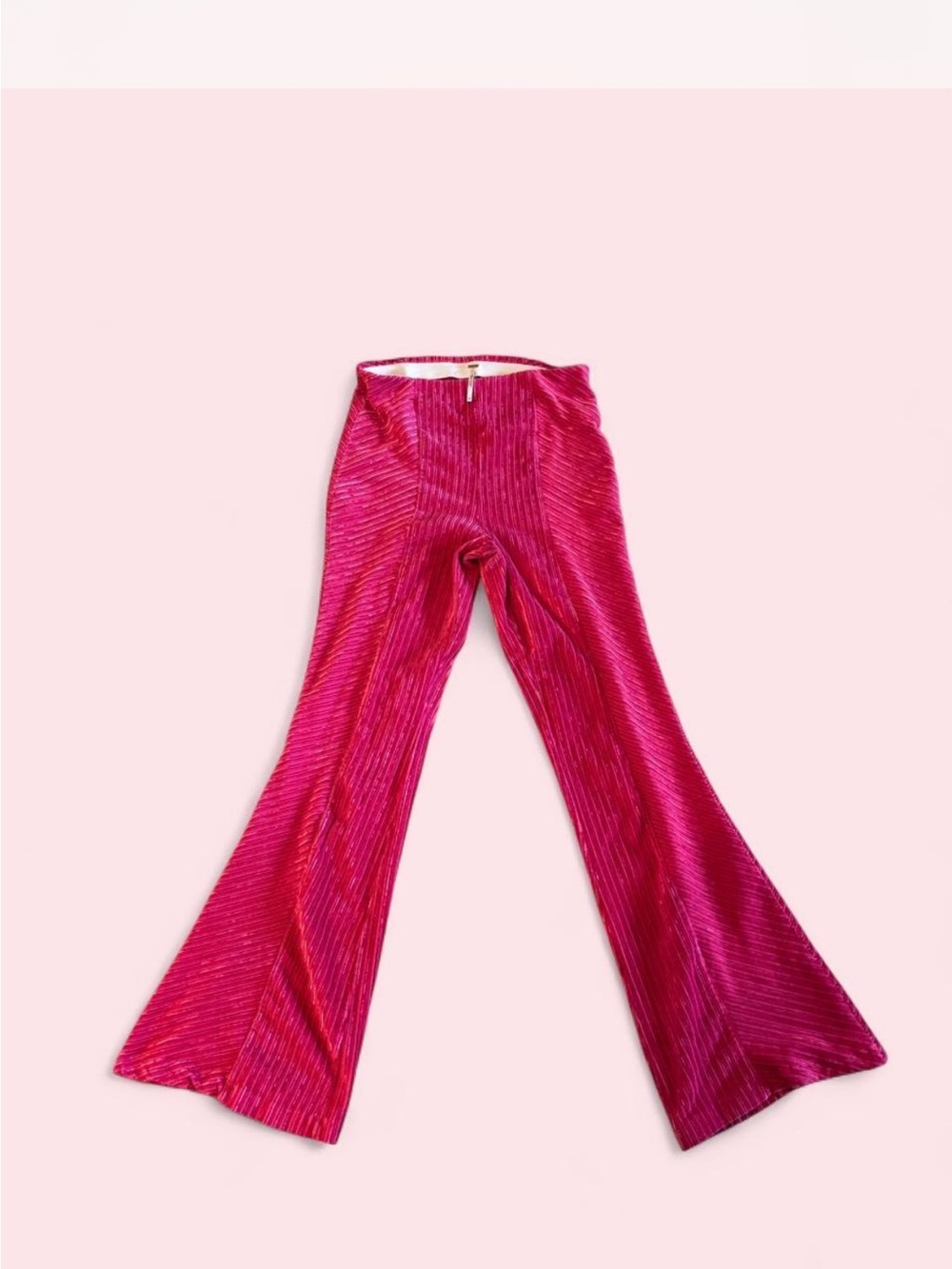 Free People Girls Hot Pink Velvet Flare Pants